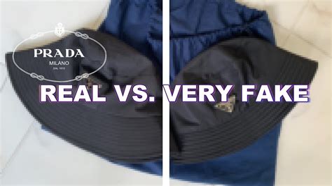 fake prada bucket hat vs real|used prada bucket hat.